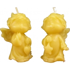 Dwa aniołki - 2 małe świeczki z wosku pszczelego